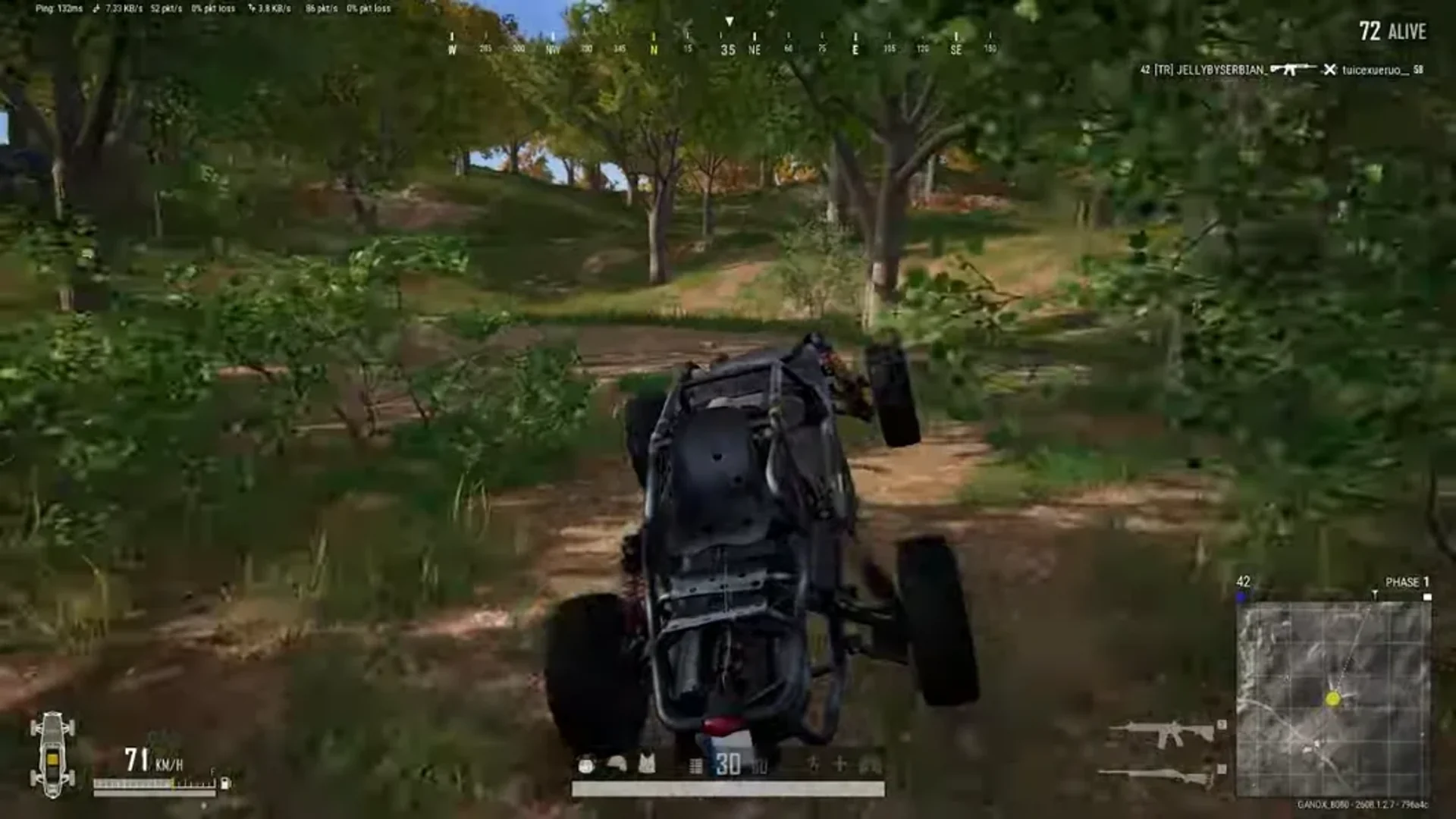 PUBG player ESP boxes with distance readouts